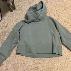 lululemon loungeful cropped hoodie size 4 silvered blue